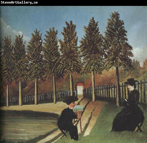 Henri Rousseau The Artist Painting His Wife